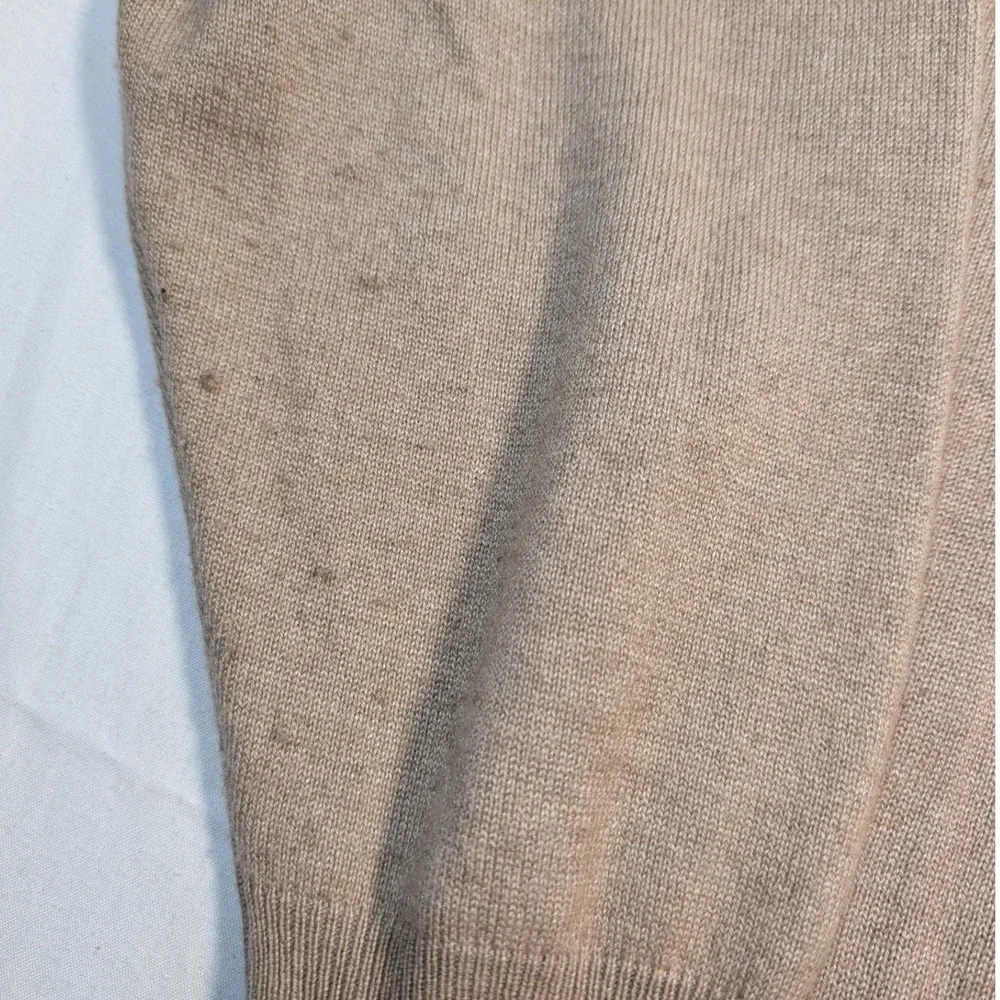 Hathaway Platinum Mens Quarter Zip Sweater XXL Tan Silk Cashmere Blend